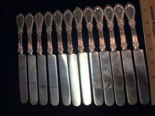 Coin Silver Set of 12 KNIVES Gadroon by Wood & Hughes  