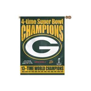  4x Super Bowl Champions Green Bay Packers 27 x 37 Hanging Banner 