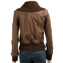 MICHAEL Michael Kors Womens Leather Bomber Jacket  