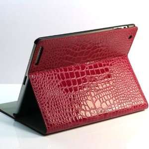  Alligator Print Leather CASE COVER/Flip Stand Case FOR IPAD 2 +Free 