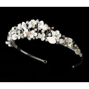  Ivory and Rum Pink Floral Tiara HP 6180 Beauty