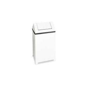  White 24 Gal Square Fire Safe Swing Top Receptacle: Home 