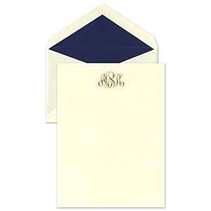  Navy & Gold Monogram Letter Corporate Stationery