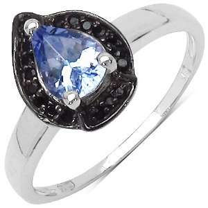  ct. t.w. Tanzanite and Black Spinel Ring in Sterling Silver Jewelry