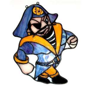  East Carolina Pirates Leaded Stained Glass Mascot 
