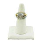   Judith Ripka Two Oval Pave Diamond, Sterling Silver and 18K Gold Ring