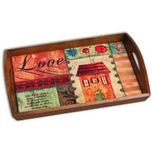  Warmth of Home Large Wooden Tile Tray