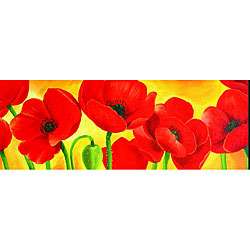 Hand painted Brilliant Poppy Gallery Wrapped Canvas Art  Overstock 