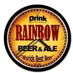  RAINBOW beer and ale cerveza wall clock 