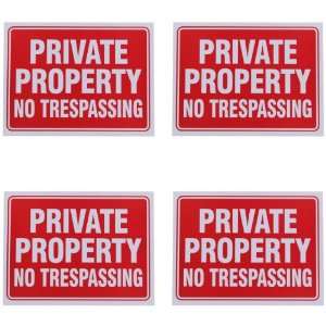  Private Property No Trespassing Sign 9 x 12 Inch   4 Pack 