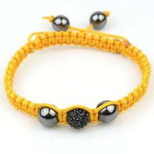   Cord Onyx Macrame Beaded Shamballa Ball Unisex Bracelet: Jewelry