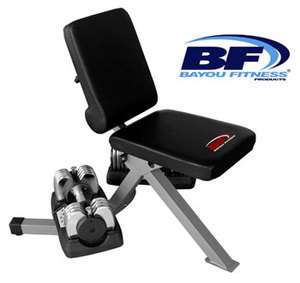 Bayou Fitness Bench & (2) x 25 lb. Adjustable Dumbbells 846291002602 