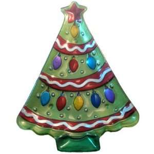  Christmas Tree Hand Painted Glass Plate