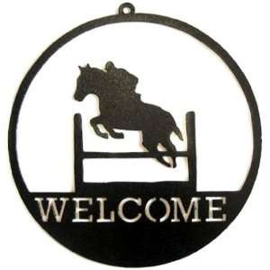  23 Equestrian Horse and Rider Metal Welcome Sign Kitchen 