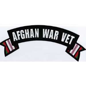 Afghan War Vet Rocker Patch With Flags Military Embroidered NEW Biker 