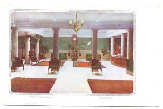 Lobby View, The Berkeley Hotel, Boston MA 1907  