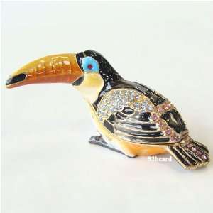  Toucan Bird Trinket Box with Swarovski Crystals 