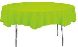 Lime Green Plastic Round Tablecloth 82  