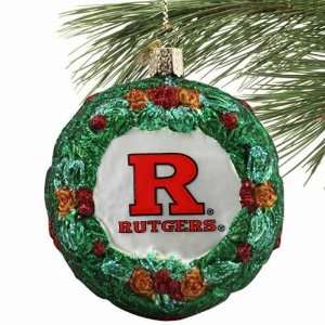  NCAA Rutgers Scarlet Knights 3.25 Glass Wreath Ornament 