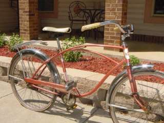 ROLLFAST BICYCLE vintage bike w badge rack gold fleck seat and 