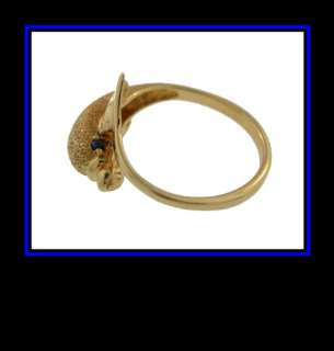 Ladies 10K Solid Yellow Gold Dolphin Fashion Ring  