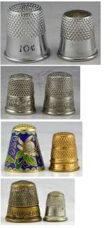 Thimbles Cloisonne Brass English Size 12  3 Variety Styles  