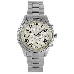   Mens Stainless Steel Silver Dial Chronograph Watch  Overstock