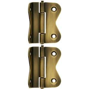 Hardware Reproduction. Pair of Large Offset Cabinet Hinges in Antique 