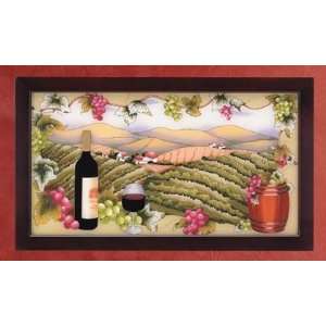  PAINTD GLASS WINE FRAME PLAQUE