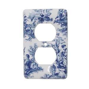   Wall Plate   Bisque w/ Blue French Toile LQ 67860