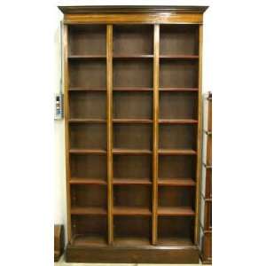  English Mahogany Triple Open Bookcase: Furniture & Decor