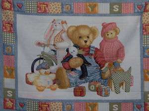 Blue Jean Teddy Baby Panel Fabric  