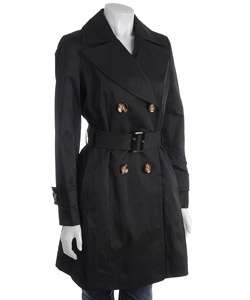   Klein Black Double breasted Lightweight Trench Coat  