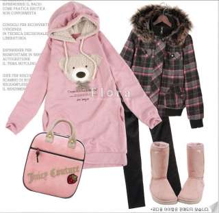 wholesale Lovely Bear Hooded Coat Pink