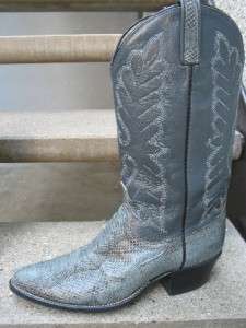 Dan Post Used Gray Snakeskin Cowboy Boots 10 D   NICE  