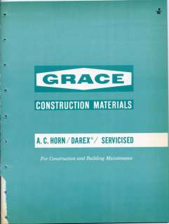 GRACE Dewey & Almy Chemical Catalog ASBESTOS 1960s Floor Flooring 