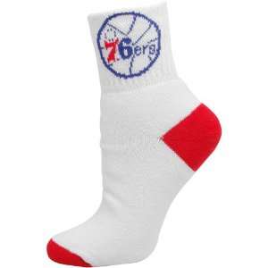  Philadelphia 76ers Ladies White Red Roll Down Socks 