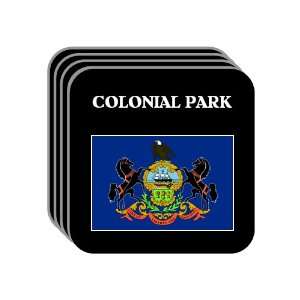  US State Flag   COLONIAL PARK, Pennsylvania (PA) Set of 4 