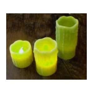  Set of 3 Flameless Pillar Candles (Sage Scented) 