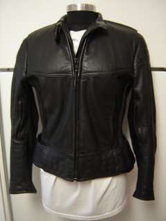 Rex Marsee Vetter MOTORCYCLE JACKET black leather womens size 40 
