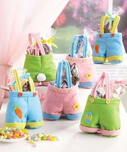 SET OF 6 EASTER TREAT GIFT BAGS FOR EGGS TOYS overalls with suspenders 