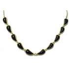 JewelBasket 14kt.Yellow Gold Black Onyx & Diamond Necklace