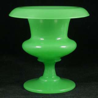 Victorian Antique Opaque Jade Green Uranium Glass Vase  