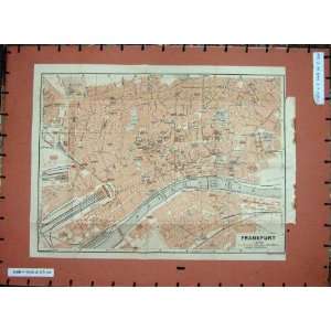  MAP 1910 RHINE STREET PLAN FRANKFURT GERMANY MAIN FLUSS 
