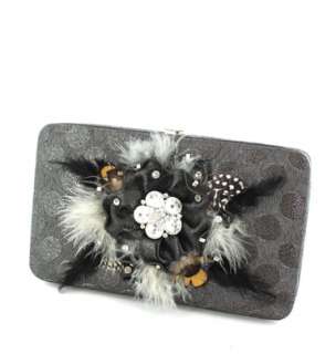 Gorgeous New Hananel Feathers collection Flat Wallet   *6 color 