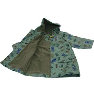IM Link Pluie Pluie Toddler Boys Green Bug Lined Raincoat Outerwear 2T 
