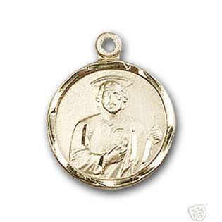   Gold St. Saint Jude Medal Pendant Charm JKT Engraving Font Script  EE