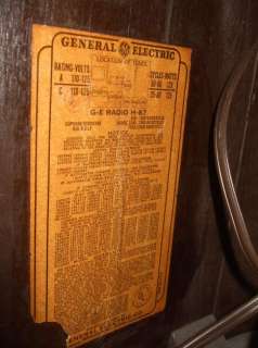 Antique General Electric Floor Model Tube Radio H 87 1939 1940 Working 