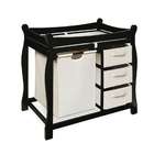 Badger Basket Black Sleigh Style Changing Table with Hamper And 3 