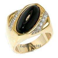 Big and Heavy Onyx 18K Gold Plated Mens Ring sz 11  